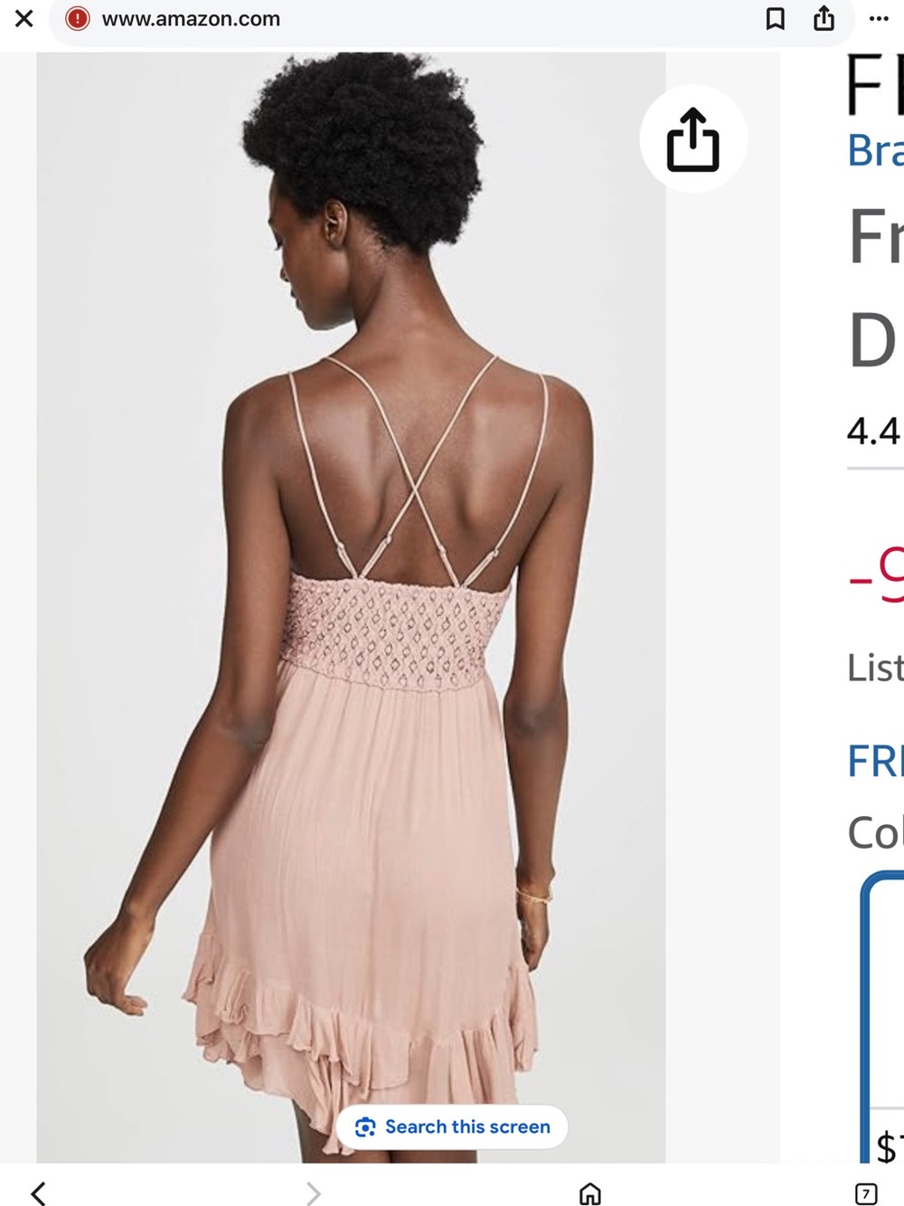 Free People Adella Slip Dress Lace-Trim Pleated Mini Blush Pink small whimsigoth - Picture 13 of 14